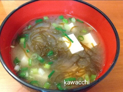 もずくと豆腐のお味噌汁♡